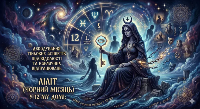 Ліліт (Чорний Місяць) у 12-му домі: Декодування тіньових аспектів підсвідомості та кармічних відпрацювань