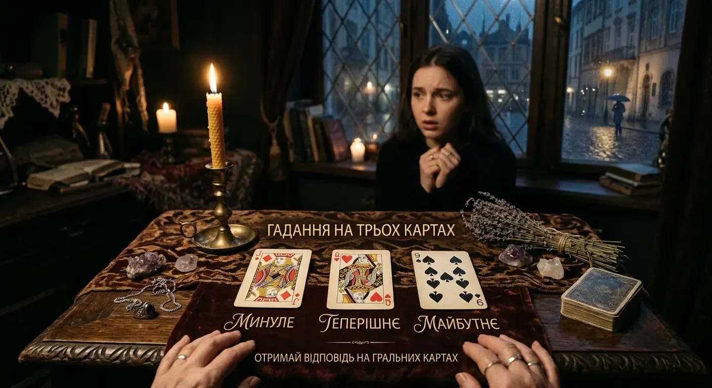 Гадання три карти – отримати відповідь на гральних картах.