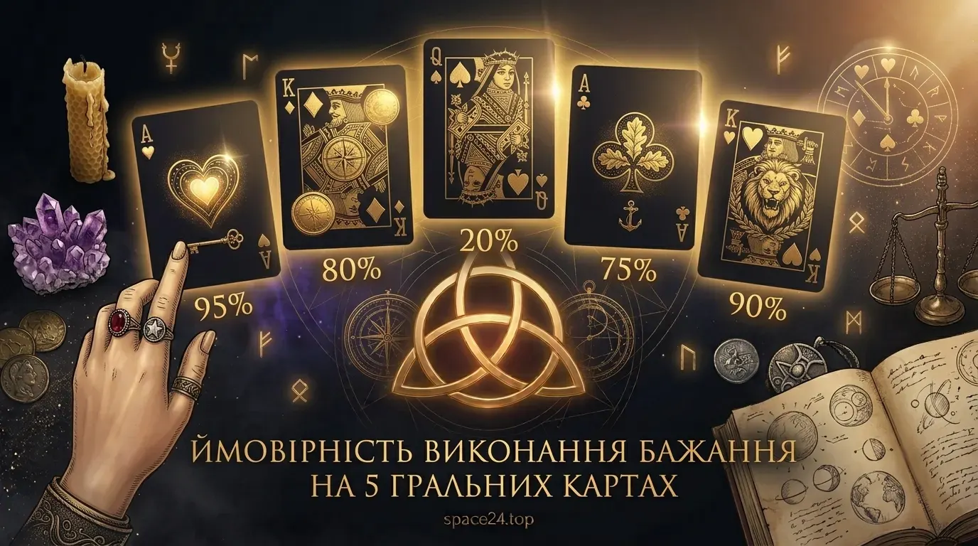 Ймовірність виконання бажання на 5 гральних картах онлайн