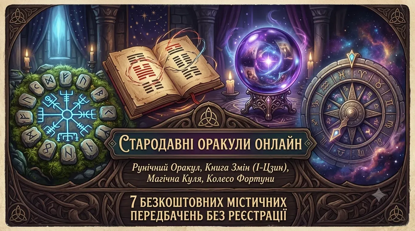Містичні Оракули онлайн безкоштовно — руни, Книга Змін, куля